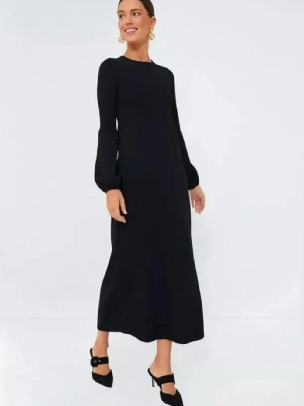 Tuckernuck Pomander Place Double Knit Lennox Maxi Dress in Black Size Large